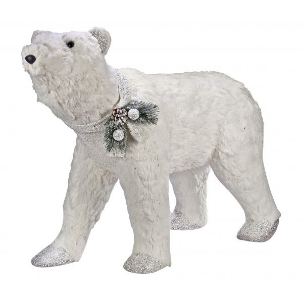 Χριστουγεννιάτικη Διακοσμητική Αρκούδα Λευκή (93cm)